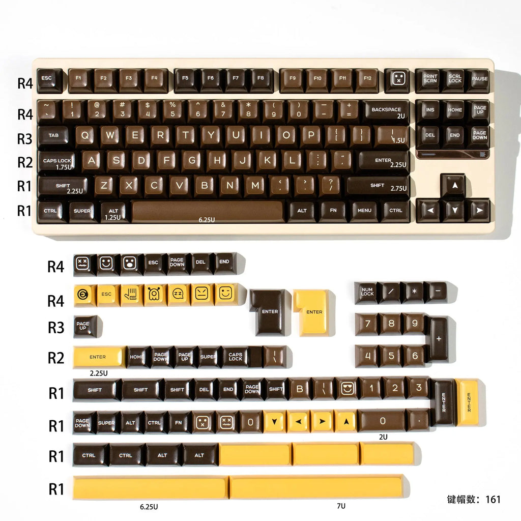 GMK Monster Keycaps – 161 Keys, SA Profile, Double-Shot ABS Keycaps for MX Switches, Mechanical Keyboard Game ISO Keys