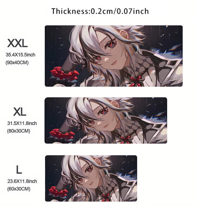 Genshin Impact Arlecchino Mouse Pad Anime Cartoon Girl Keyboard Rug PC Gaming Accessories Mousepad Laptop Speed Desk Mat Carpet