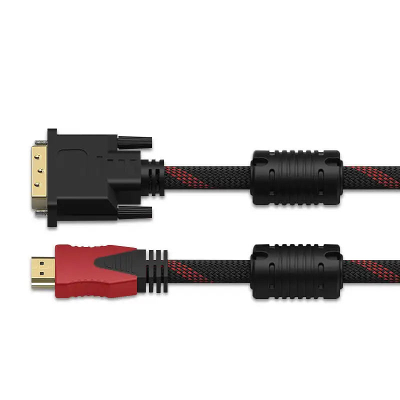 HDMI to DVI Cable – Braided 24+1 to 24+5, 1080P HD Video Connection for Computer, Monitor, TV & Projector