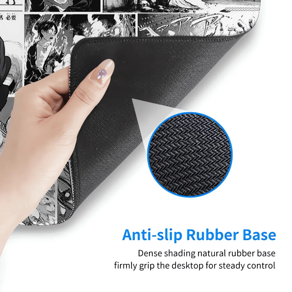 Anime Attack On Titan Mouse Pad Computer Non-slip Gaming Mousepad XXL Locking Edge Game PC Laptop Keyboard Mouse Mat Desk Carpet