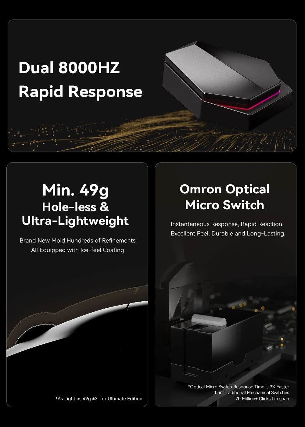 ATK Blazing Sky X1 Wireless Gaming Mouse – 3-Mode Connection, 8K Low-Latency, Lightweight FPS Esports Mouse, Custom PC Gaming Accessory
