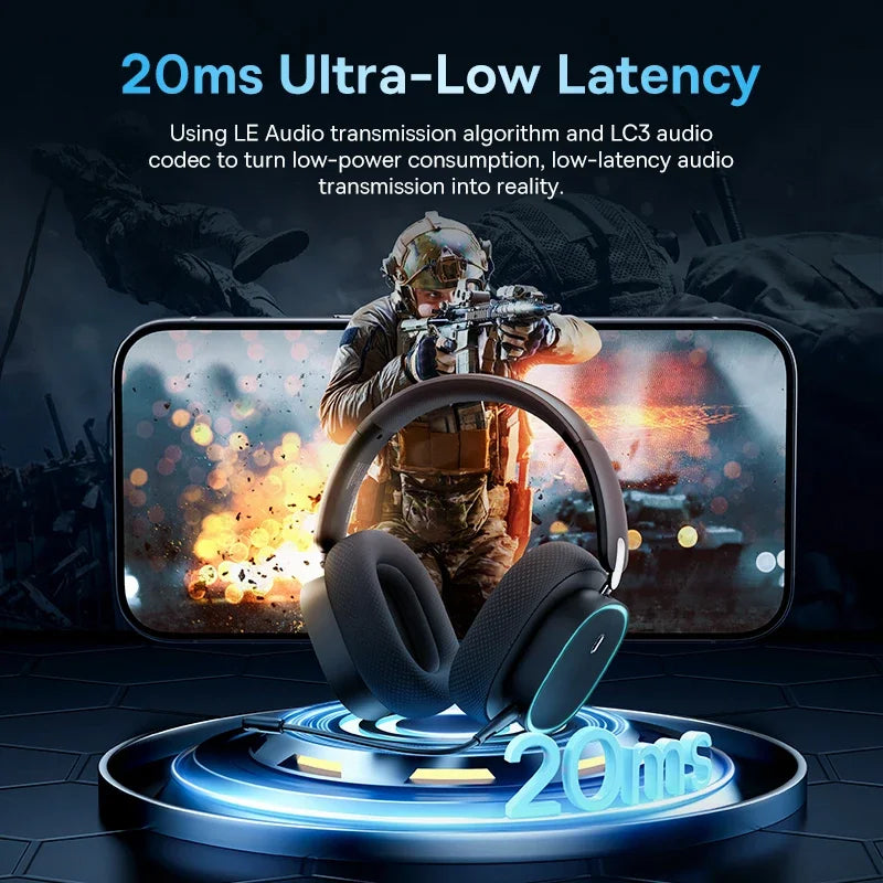 Baseus GH02 Wireless Gaming Headset – Bluetooth 5.3, 2.4G/Wired, RGB, 40mm Drivers