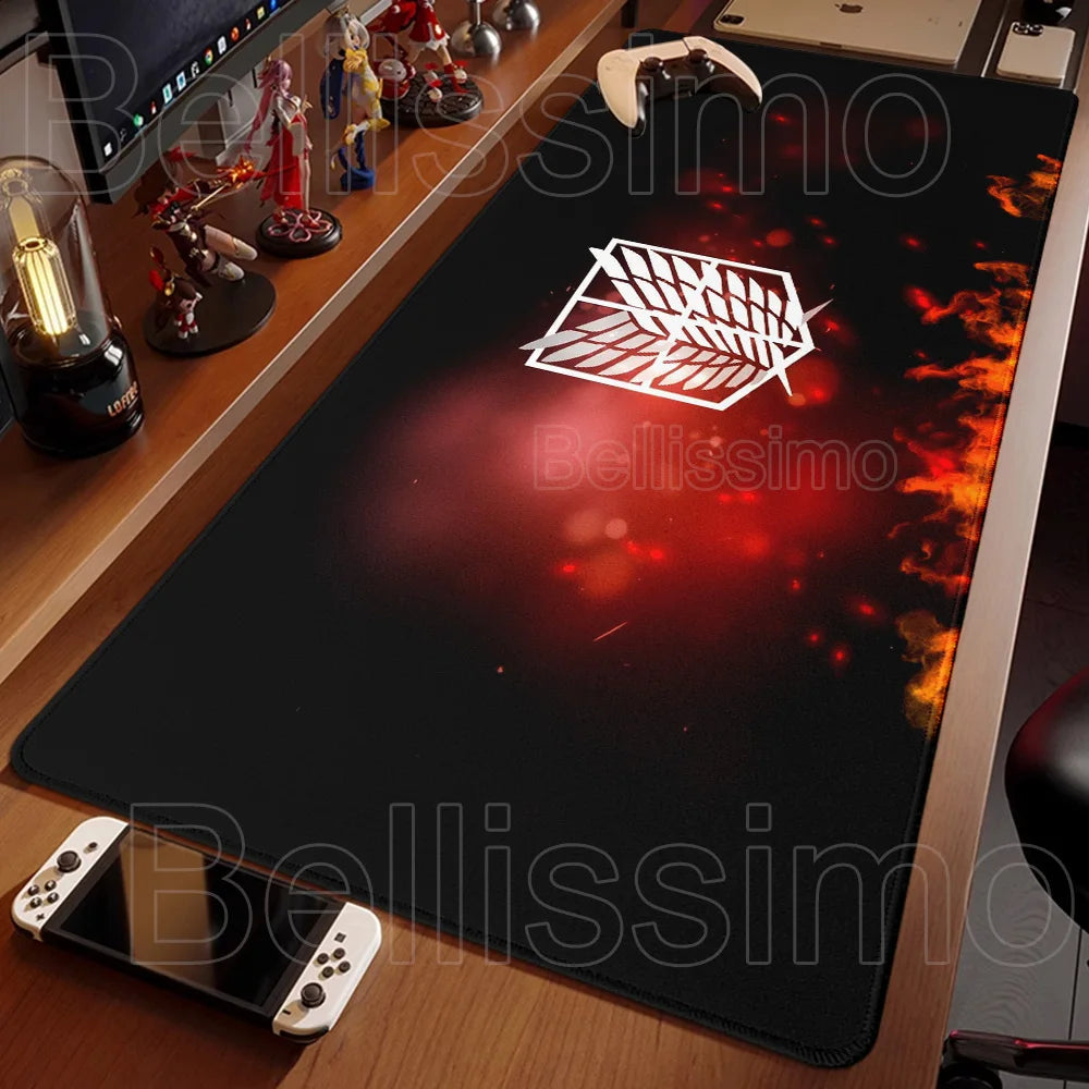 Anime Attack On Titan Mouse Pad Computer Non-slip Gaming Mousepad XXL Locking Edge Game PC Laptop Keyboard Mouse Mat Desk Carpet