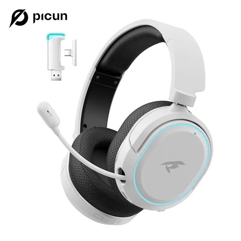 Picun G2 Wireless Gaming Headset – 2.4GHz & Bluetooth, 7.1 Surround, Low Latency, ENC Mic