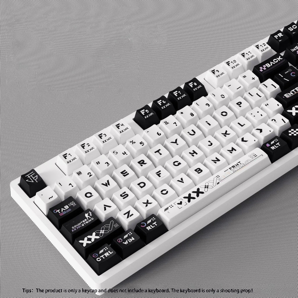 130 Keys Printstream PBT Keycaps – Cherry Profile, 5-Side Dye-Sublimation, for Gateron MX Switches Mechanical Gaming Keyboard