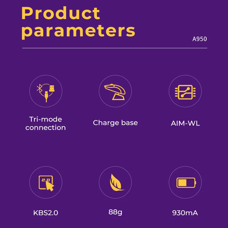 DAREU Tri-Mode Gaming Mouse – Bluetooth / Wired / 2.4G, Charging Base, KBS Buttons, for Laptop & PC Gamers