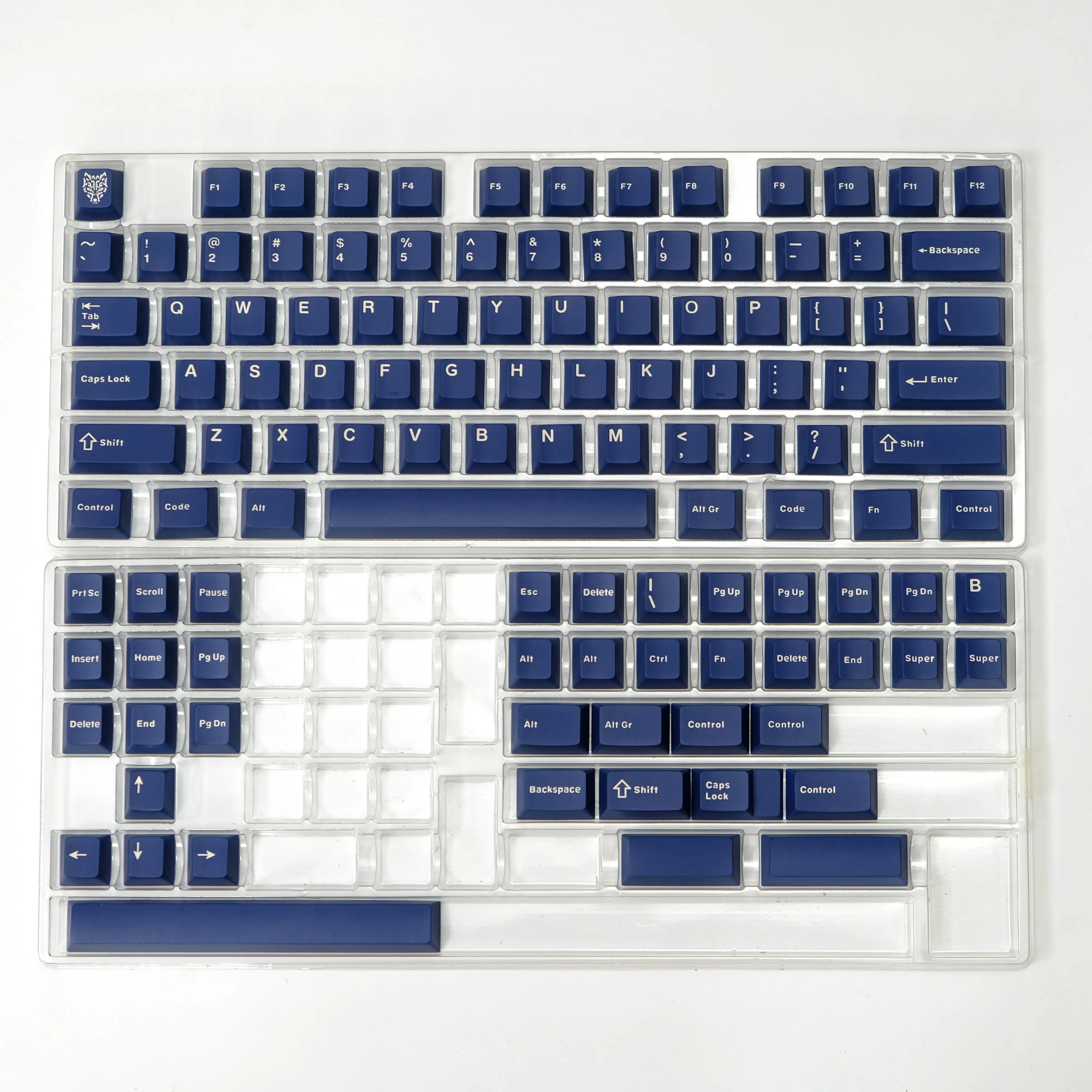 117 Keys Classic Blue Keycaps – Double-Shot ABS, Cherry Profile, for Gateron MX Switches Mechanical Gaming Keyboard