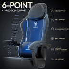 Dowinx Gaming Chair with Pocket Spring Cushion, Ergonomic Game Chair with Massage Lumbar Support and Footrest for Adults