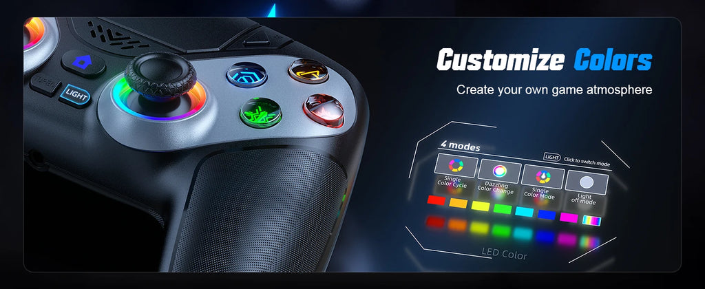 Controller for PS5/Playstion 5 Pro/Slim/PC Wireless Gamepad Hall Effect Trigger RGB Turbo Vibration Programmable Button Joystick