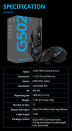 Logitech G502 HERO Wired Gaming Mouse – Esports Edition, Macro Programmable, CS Gaming Peripheral