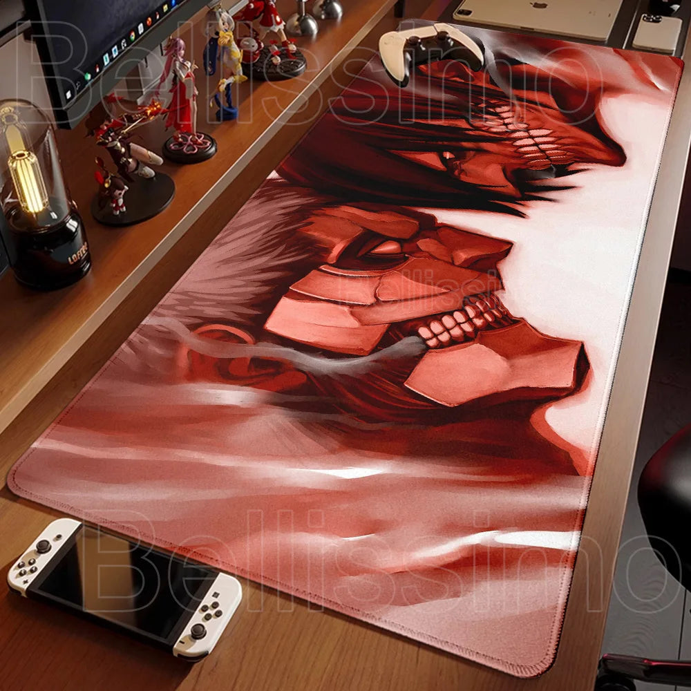 Anime Attack On Titan Mouse Pad Computer Non-slip Gaming Mousepad XXL Locking Edge Game PC Laptop Keyboard Mouse Mat Desk Carpet