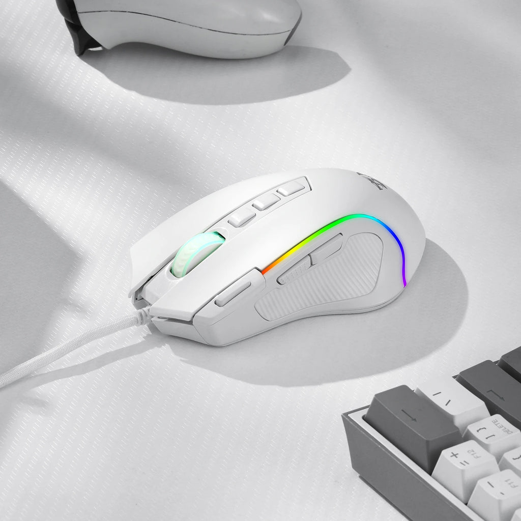 Redragon M612 Predator RGB Wired Gaming Mouse – 8,000 DPI Optical Sensor, 11 Programmable Buttons, White