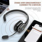 Wireless Trucker Bluetooth Headset with Mic – On-Ear Headset for Phone, PC & Home Office