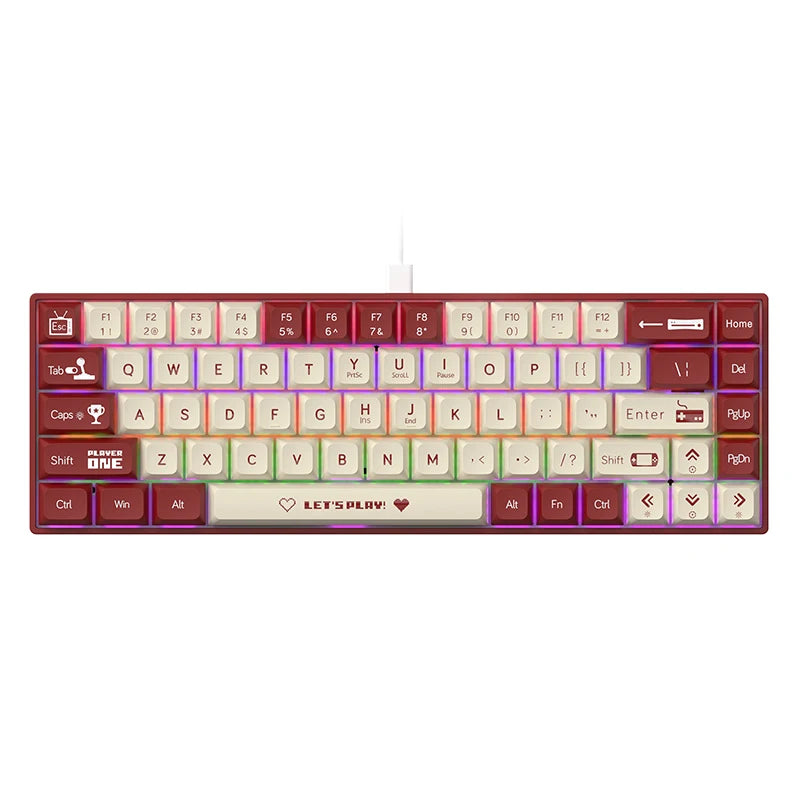 AJAZZ AK680 Mechanical Keyboard – 65%, Wired Gaming Keyboard, Hot-Swap, Mini Custom Keyboard with Gasket for PC & Laptop