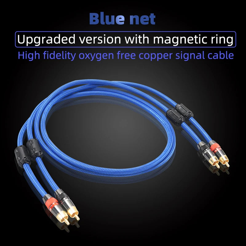 Hi-Fi 2RCA to 2RCA Audio Cable – High Quality 4N OFC, Male-to-Male RCA Cable, Independent Main-Core Shielding, One Pair
