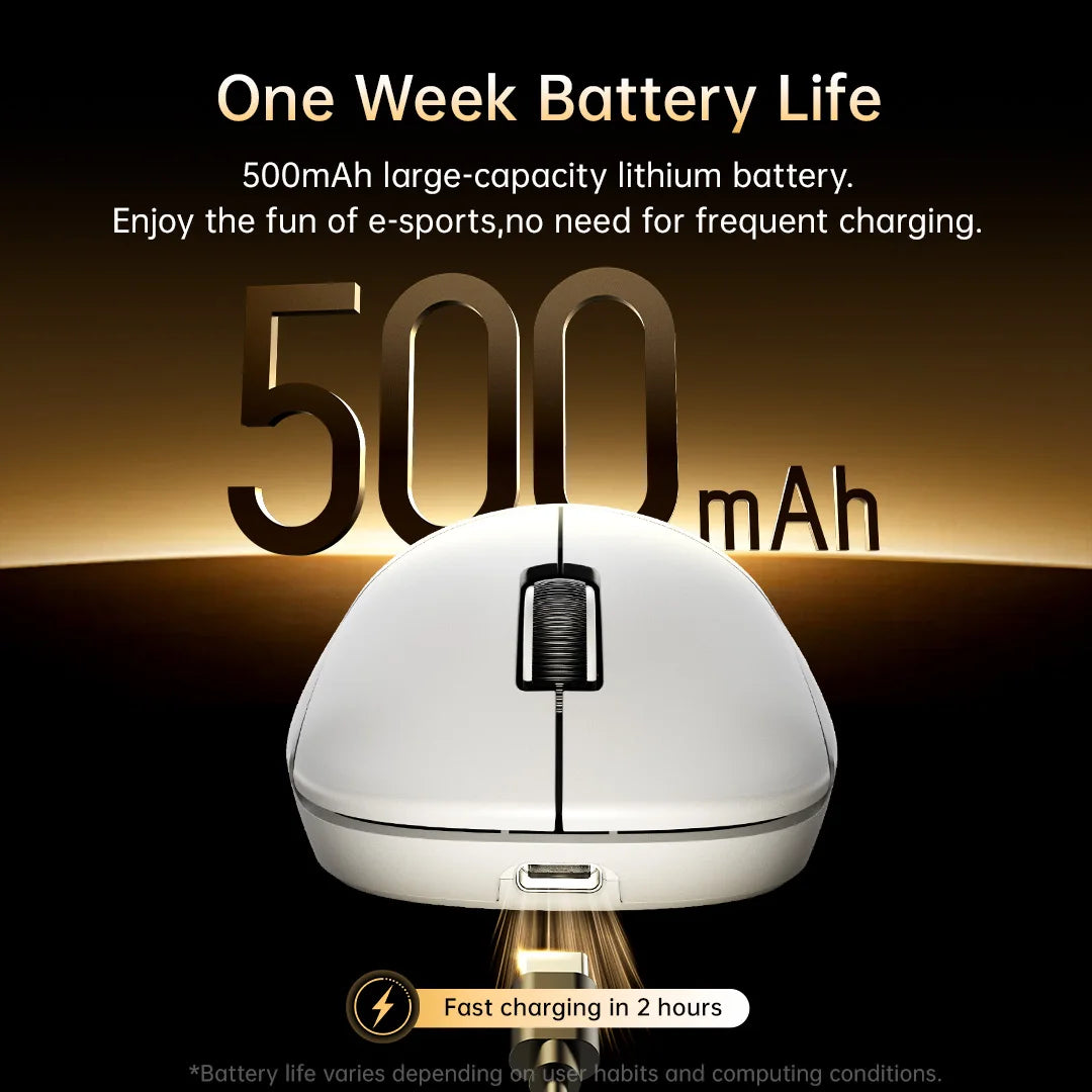 Delux M400 Wireless Gaming Mouse – 24,000 DPI, 1KHz Polling Rate, PAW3311 Sensor, Tri-Mode, 500mAh Rechargeable, for All Hand Sizes