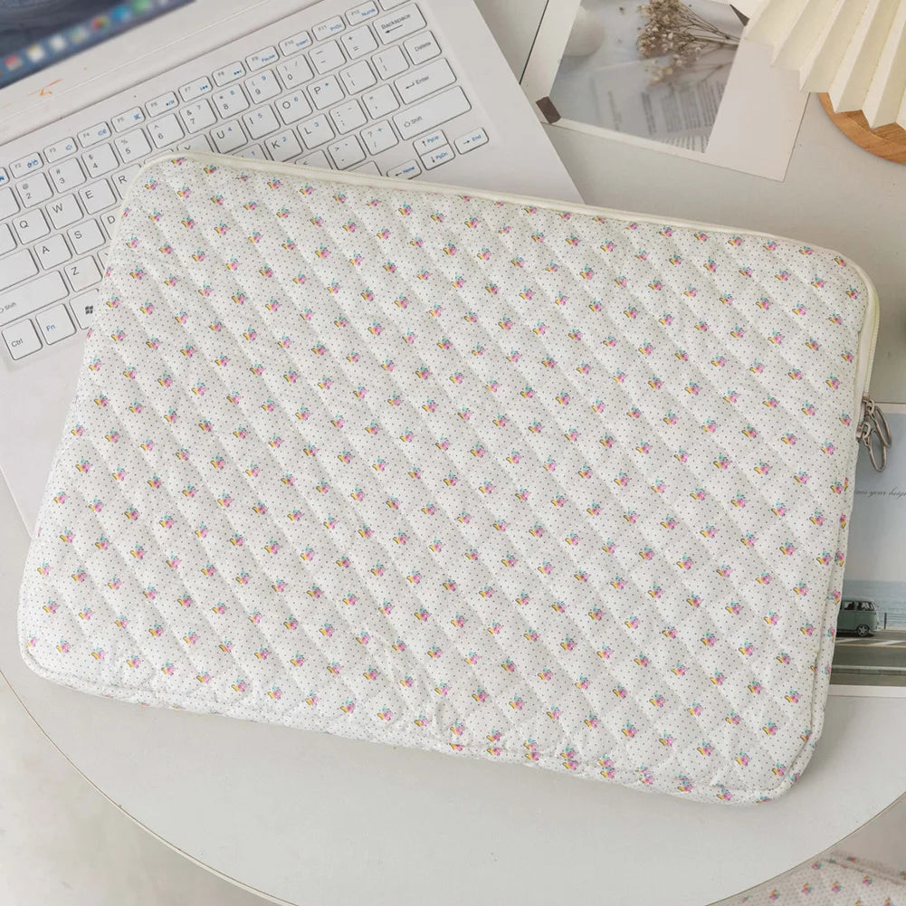 11-15 Inch Quilted Laptop Sleeve - Coquette Floral Laptop Carrying Case for Office