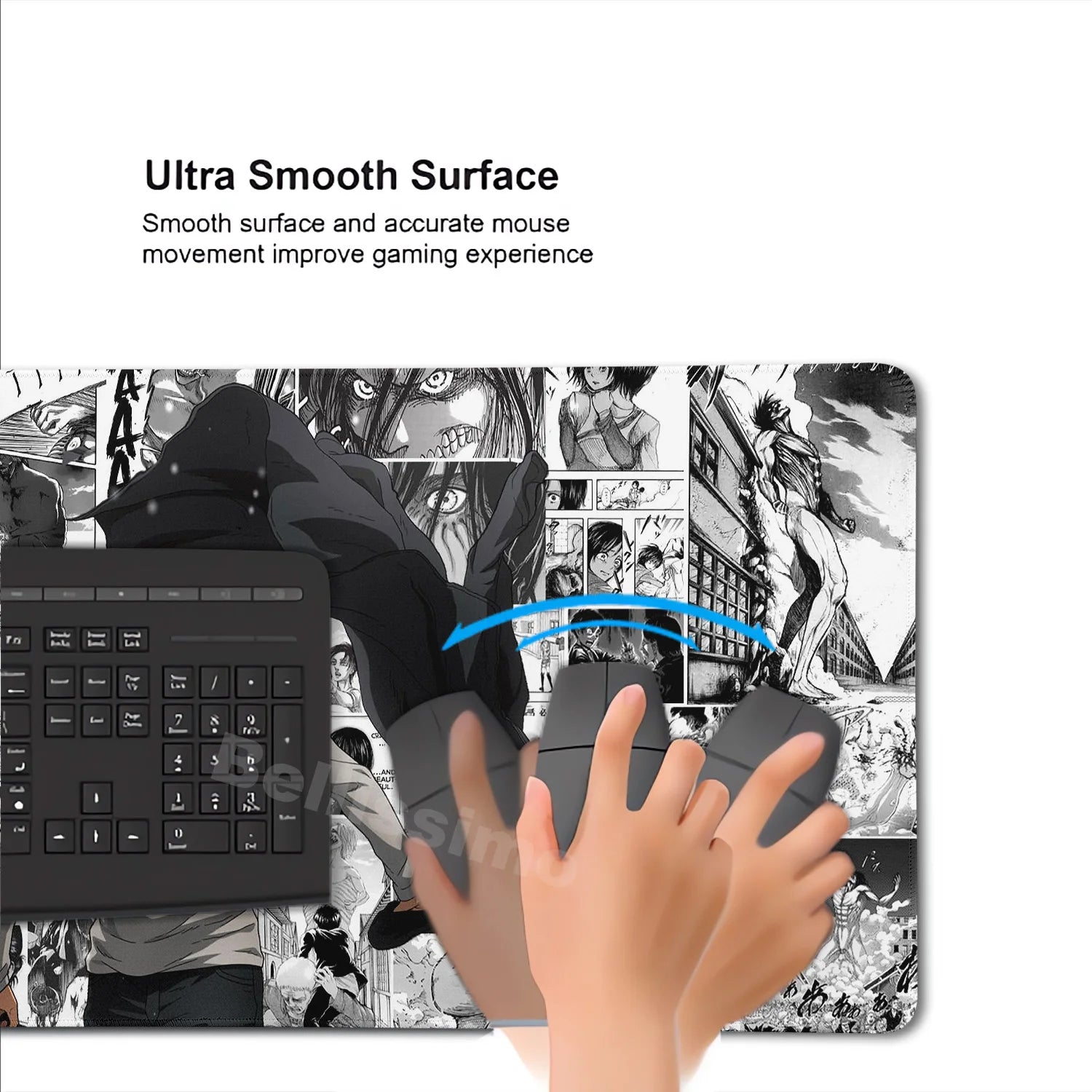 Anime Attack On Titan Mouse Pad Computer Non-slip Gaming Mousepad XXL Locking Edge Game PC Laptop Keyboard Mouse Mat Desk Carpet