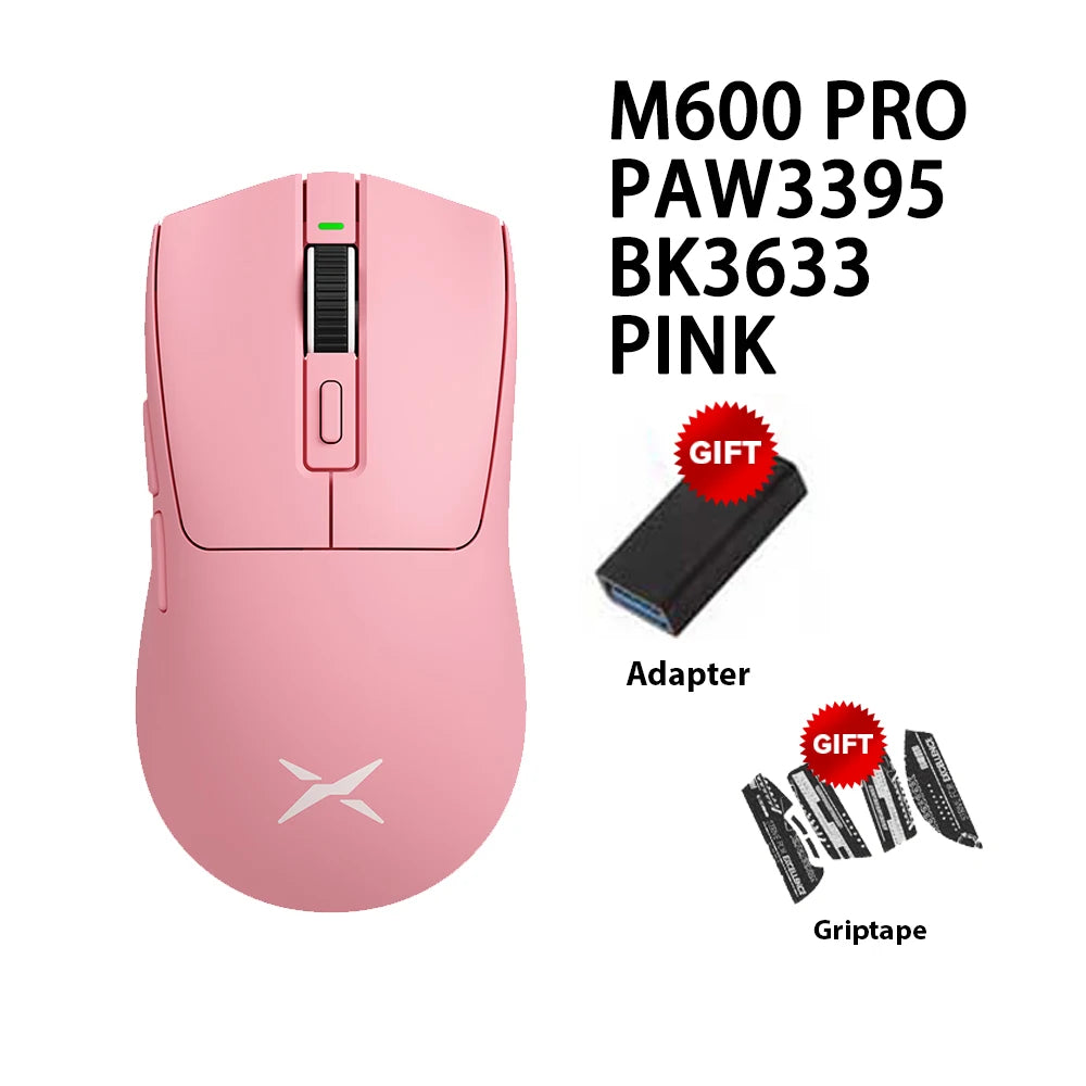 Delux M600 Series Wireless Gaming Mouse – 52g Lightweight, 2.4G Dual-Mode, 26,000 DPI, Macro Support, Rechargeable