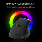 Delux Ergonomic Vertical Wireless Mouse – Rechargeable, RGB, Bluetooth & 2.4G, 4,000 DPI, Silent Clicks, for Laptop & PC
