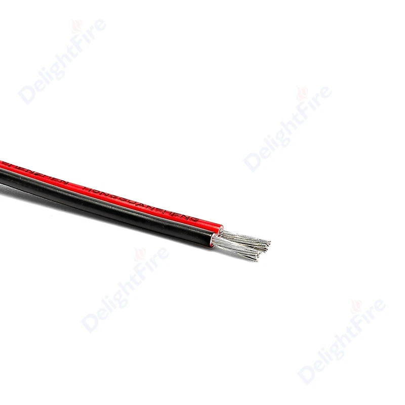 2 PIN Electrical Wire Tinned Copper PVC Insulated Red Black Cable For Single Color LED Strip Light Extension Wire 18/26/28 AWG