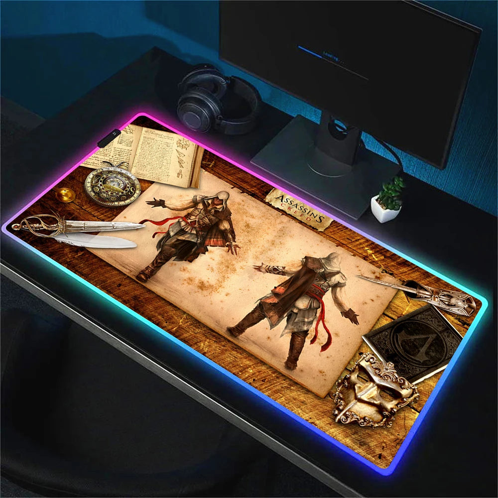 Pc Gamer Cabinet Assassin S Creed Mouse Carpet Xxl Mouse Pad Speed Gaming Accessories Keyboard Mousepad Rgb Desk Mat Anime Mats