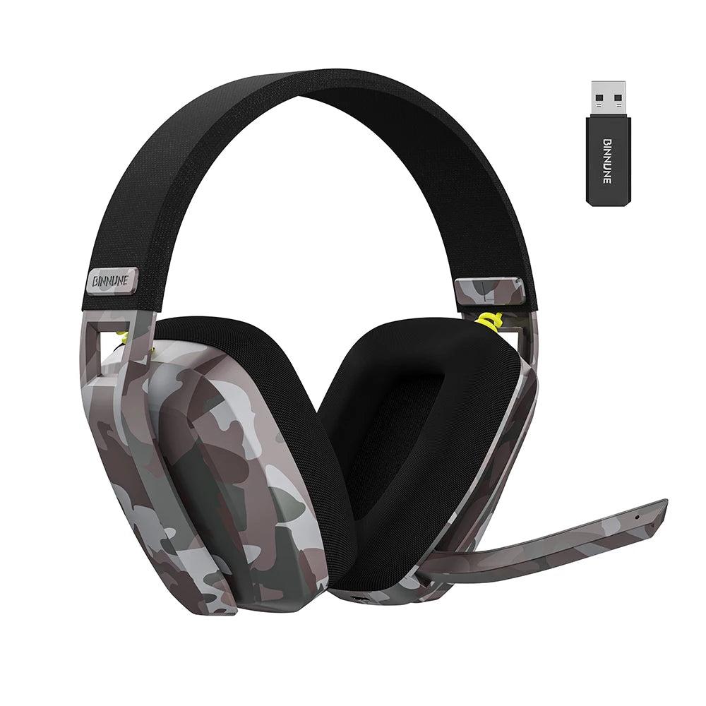 BINNUNE BW06 Wireless Gaming Headset – 2.4GHz & Bluetooth, Mic, for PS5/PS4/PC/Mac