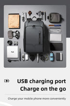 HcanKcan Men's Waterproof Business Backpack - 15.6 Inch Laptop Bag with Large Capacity for Travel, Work & School