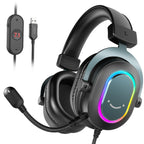 FIFINE RGB Gaming Headset with Mic – 7.1 Surround Sound, Over-Ear, 3 EQ Modes for PC/PS4/PS5