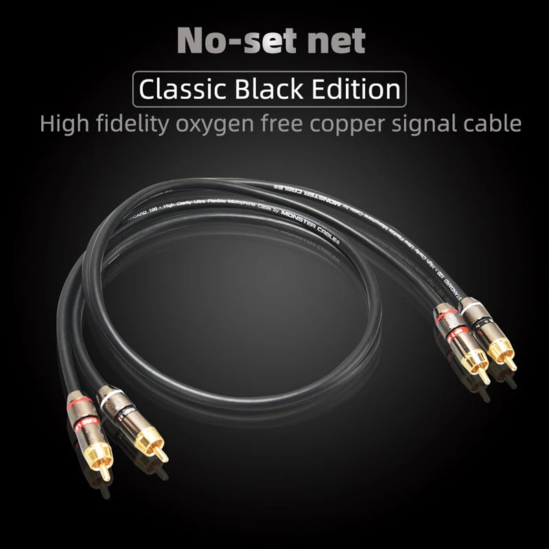 Hi-Fi 2RCA to 2RCA Audio Cable – High Quality 4N OFC, Male-to-Male RCA Cable, Independent Main-Core Shielding, One Pair
