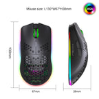 RGB Ultralight Honeycomb Wireless Gaming Mouse – 2.4G Wireless, Charging Support, 3,600 DPI, 6-Button Design, for Laptop & PC Gamers
