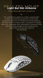 ATTACK SHARK R5 ULTRA Wireless Gaming Mouse – 8K Polling Rate, PAW3950MAX Sensor, 42,000 DPI, Carbon Fiber Ultra-Light, Pro Esports Edition