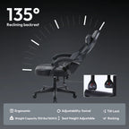 Dowinx Gaming Chair with Pocket Spring Cushion, Ergonomic Computer Chair High Back, Reclining Game Chair Pu Leather 350LBS