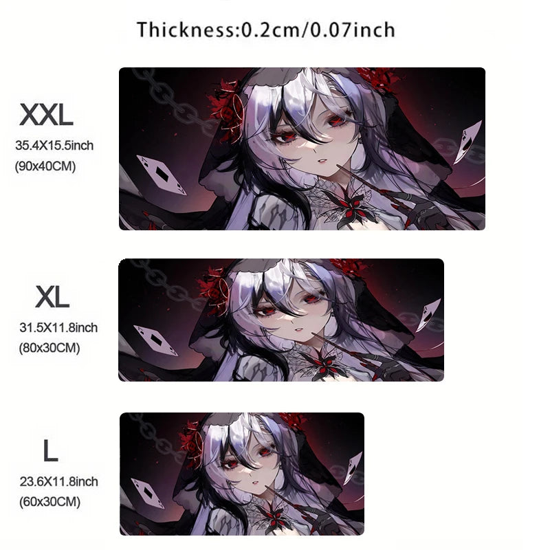 Genshin Impact Arlecchino Mouse Pad Anime Cartoon Girl Keyboard Rug PC Gaming Accessories Mousepad Laptop Speed Desk Mat Carpet