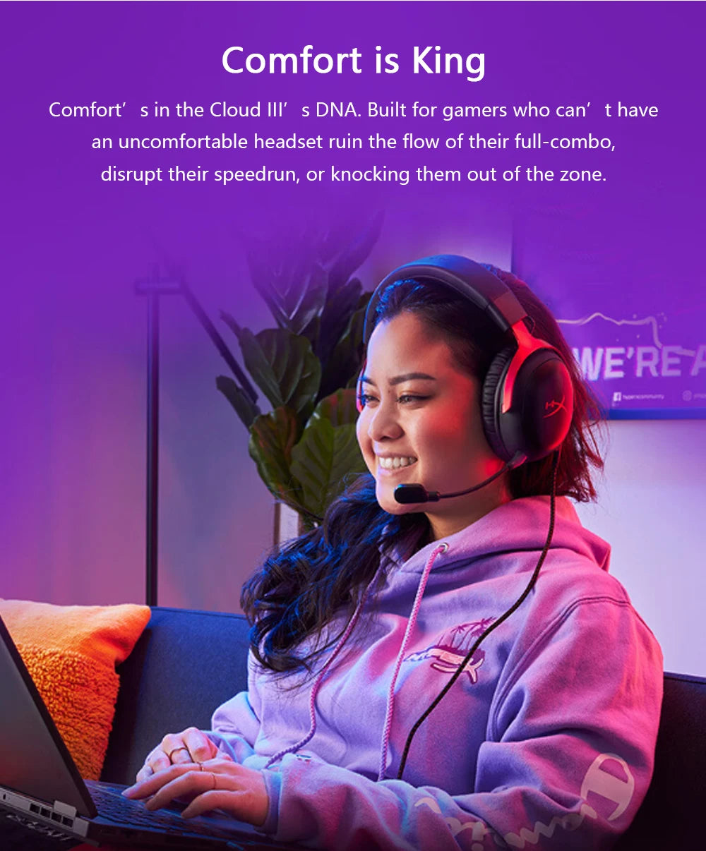 HyperX Cloud III Wired Gaming Headset – DTS Sound, Detachable Mic, USB, PC/PS/Xbox/Switch