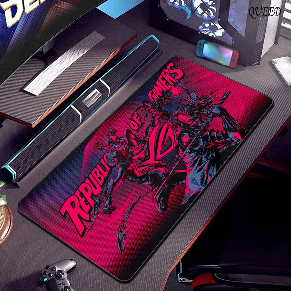 XXL Asus Game MousePad Black ASUS Mouse Pads Large Lock Edge 400x900 Creative Gamer Player Computer Keyboard table mat