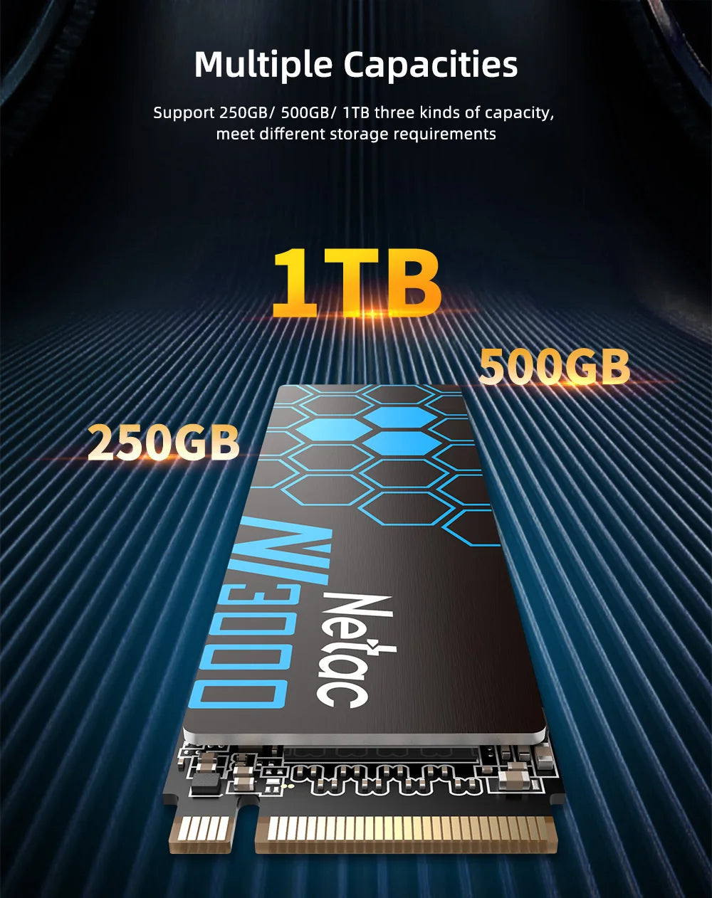 Netac NVMe SSD M2 1TB 2TB 500GB 250GB 3500MB/s SSD PCIe3.0 M.2 2280 SInternal Solid State Drives Disk NV3000 for Laptop Desktop