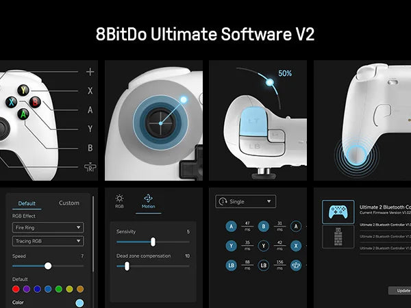 8BitDo Ultimate 2 Wireless Controller, Bluetooth/USB/2.4G Gamepad withTMR Joysticks、Charging Dock for PC,Windows 10,11, Android