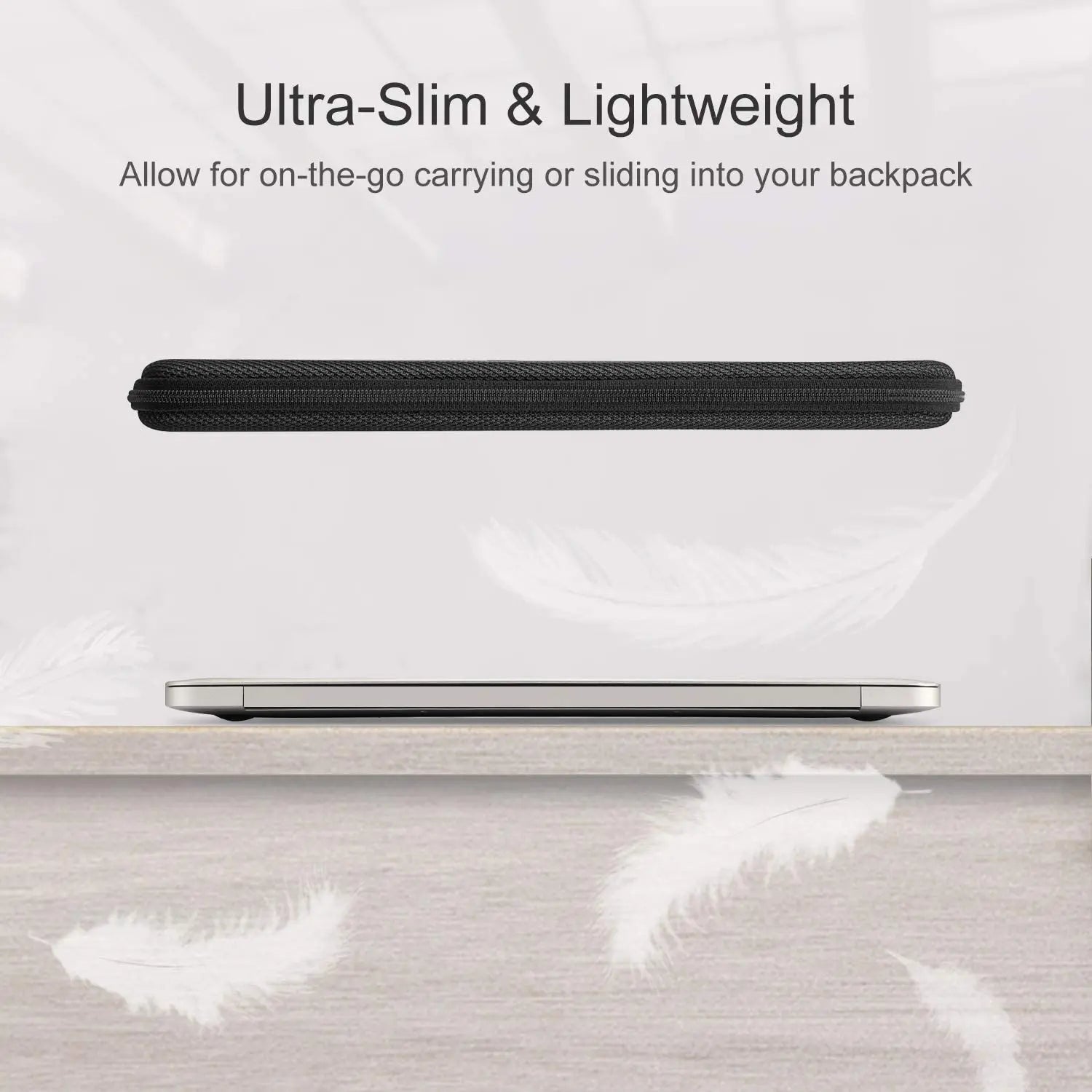 13-15.6 inch Laptop Sleeve Bag - Shockproof Waterproof EVA Protective Carrying Case with Straps