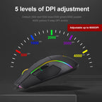 Redragon Lonewolf G105 RGB USB Wired Gaming Mouse – 8,000 DPI, 8 Programmable Buttons, Ergonomic Design for PC & Laptop Gamers