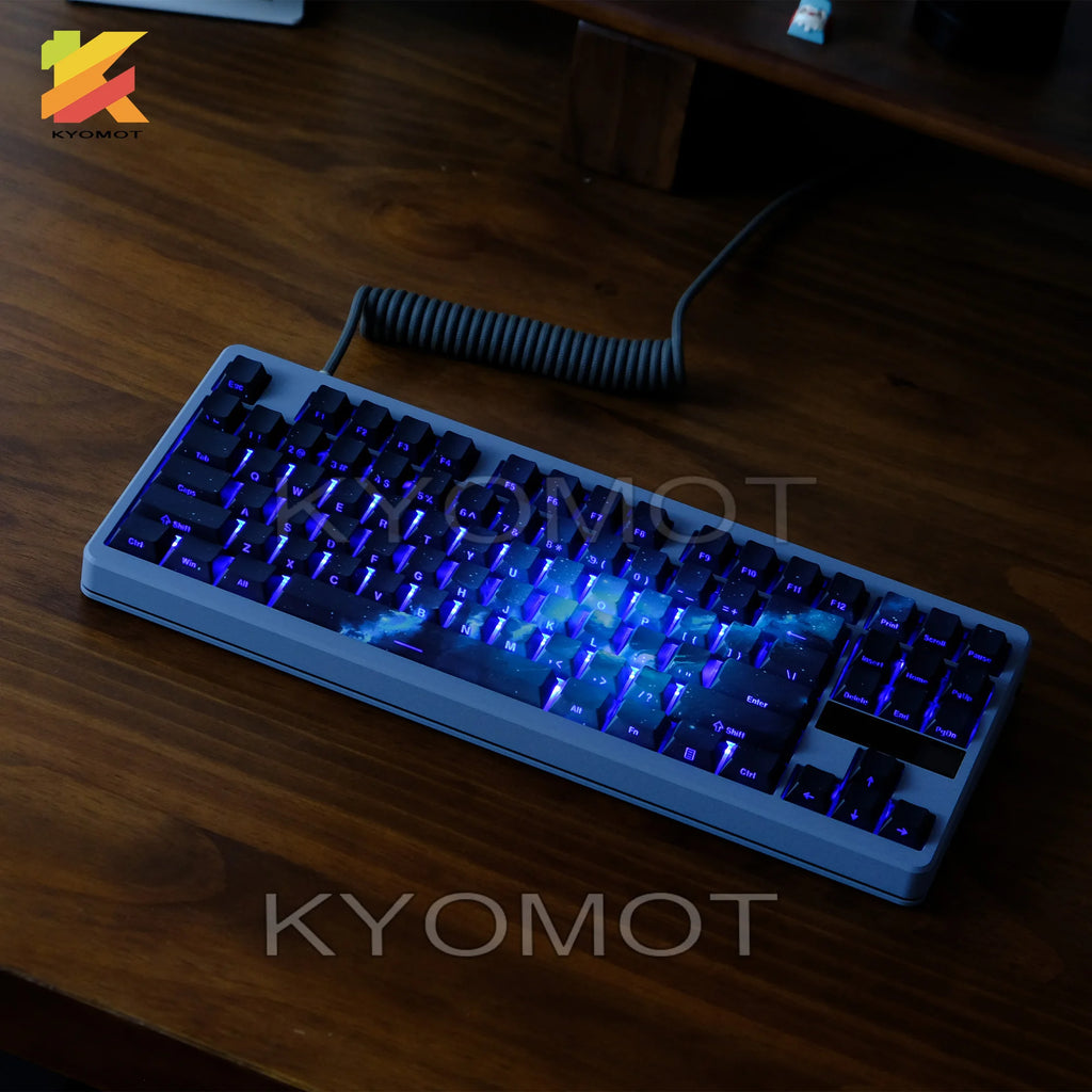 135 Keys Star Sky Theme PBT Double Shot Keycaps Side Print Shine Through Cherry Profile Keycaps for DIY Mechanical Keyboard Caps