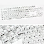 132 Keys Korean Layout Keycaps – Cherry Profile, White Transparent PC Keycaps, UV Printing Crystal Keycaps for MX Switches Gaming Keyboard