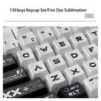 130 Keys Printstream PBT Keycaps – Cherry Profile, 5-Side Dye-Sublimation, for Gateron MX Switches Mechanical Gaming Keyboard