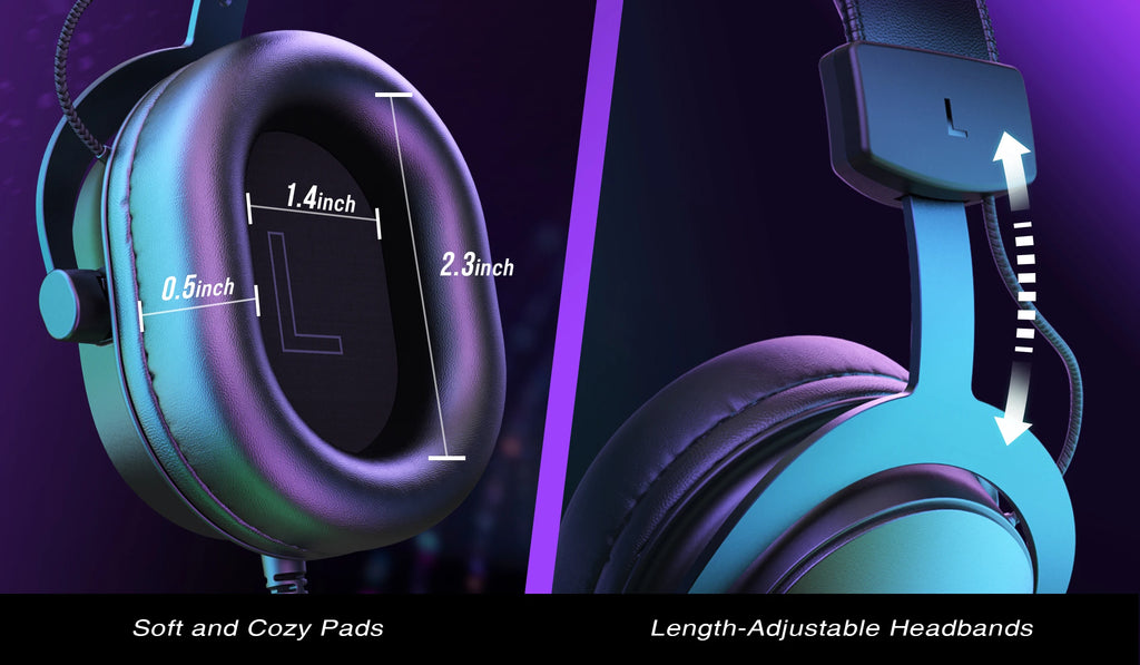 FIFINE H9 Gaming Headset – USB & 3.5mm, 7.1 Surround Sound, Volume Control & Mute Switch