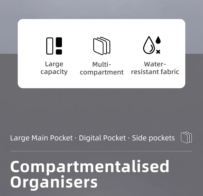 HcanKcan Men's Waterproof Business Backpack - 15.6 Inch Laptop Bag with Large Capacity for Travel, Work & School