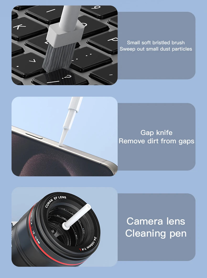 22 in1 Digital Cleaning Kit Phone Camera Laptop keyboard Cleaning Headset brush key Screen cleaner Dust Collector Christmas gift