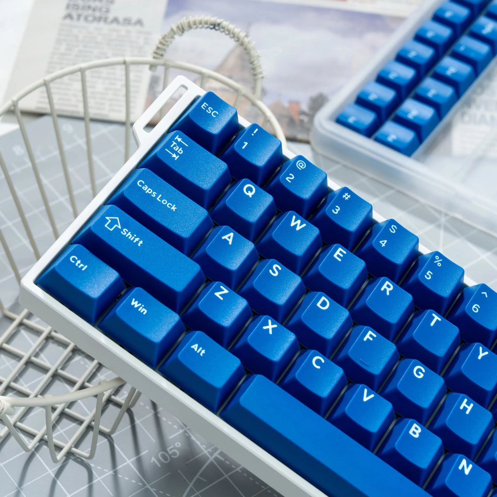 117 Keys Classic Blue Keycaps – Double-Shot ABS, Cherry Profile, for Gateron MX Switches Mechanical Gaming Keyboard