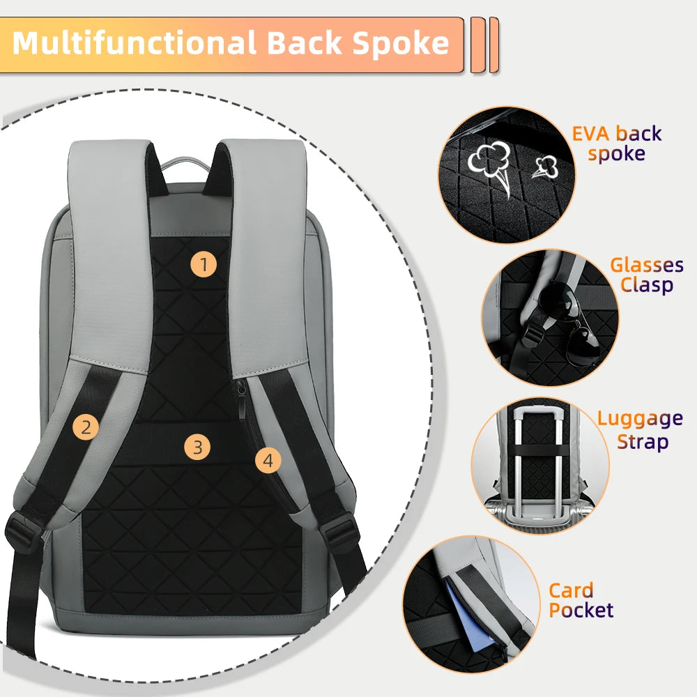 Heroic Knight Business Backpack - 14" Laptop, Waterproof, USB Charging, Multifunctional Travel Backpack