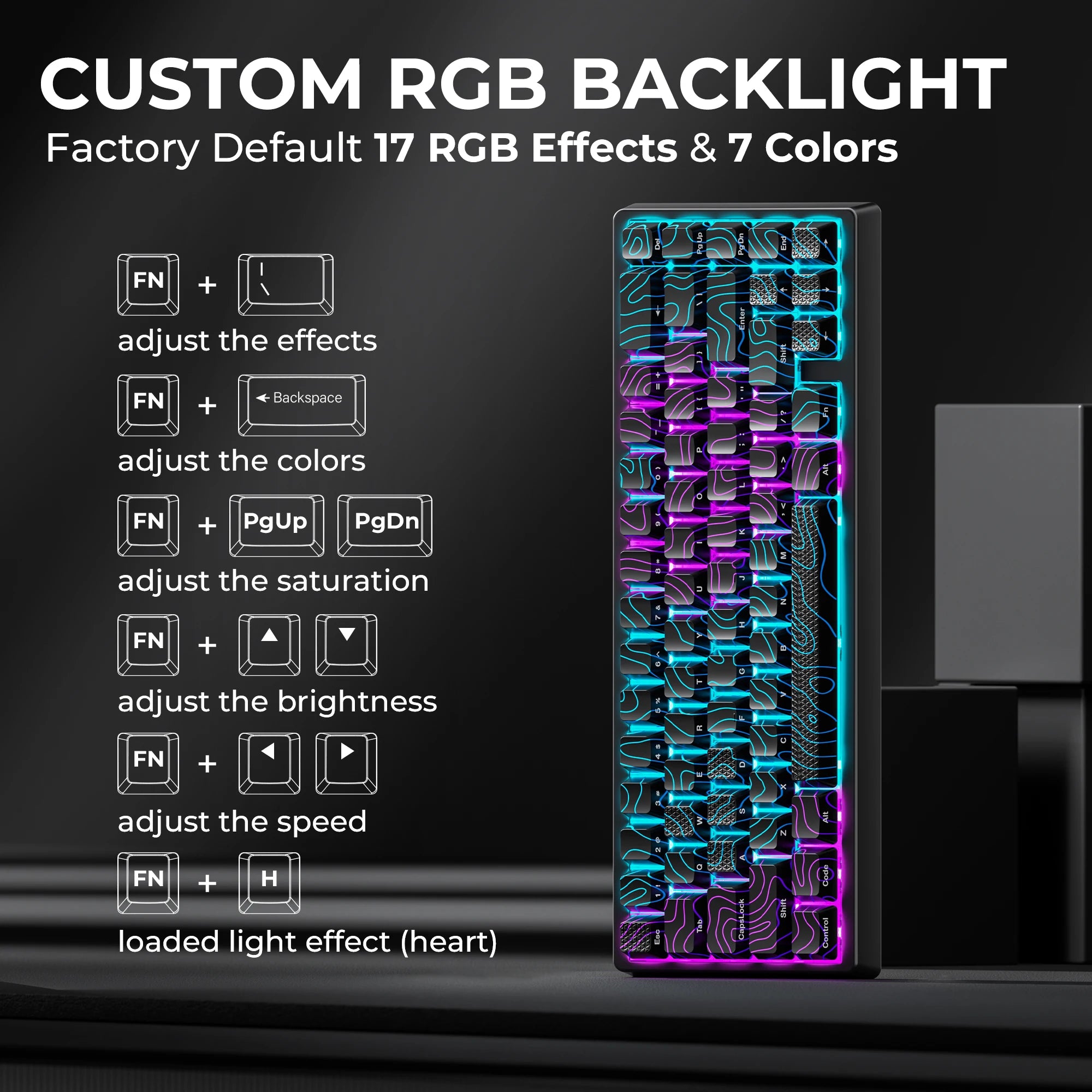 XVX M67 JadeStone Mechanical Keyboard – 65% Layout, IMD-Tech Keycaps, Hot-Swappable, Gasket Mount, Tri-Mode Wireless, Custom RGB