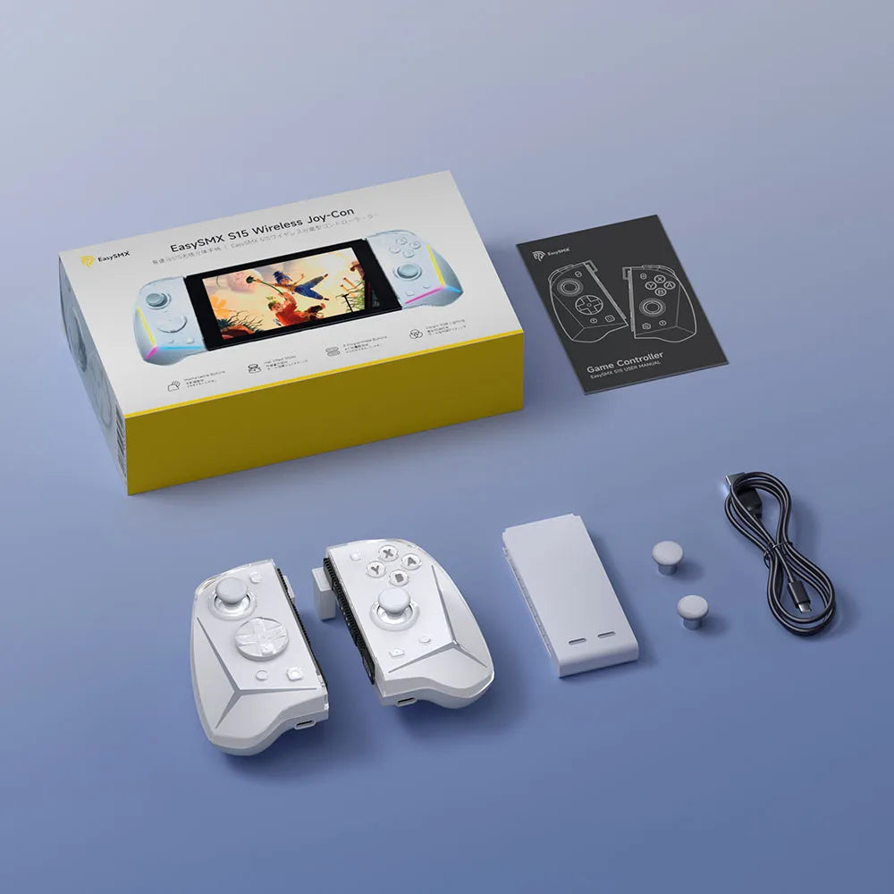 EasySMX S15 L/R Joypad Wireless RGB Controller Compatible with Nintendo Switch/OLED, Gyroscop, Amiibo, Hall Effect, For Pokemon